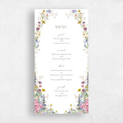 White Wedding Menu - Harley