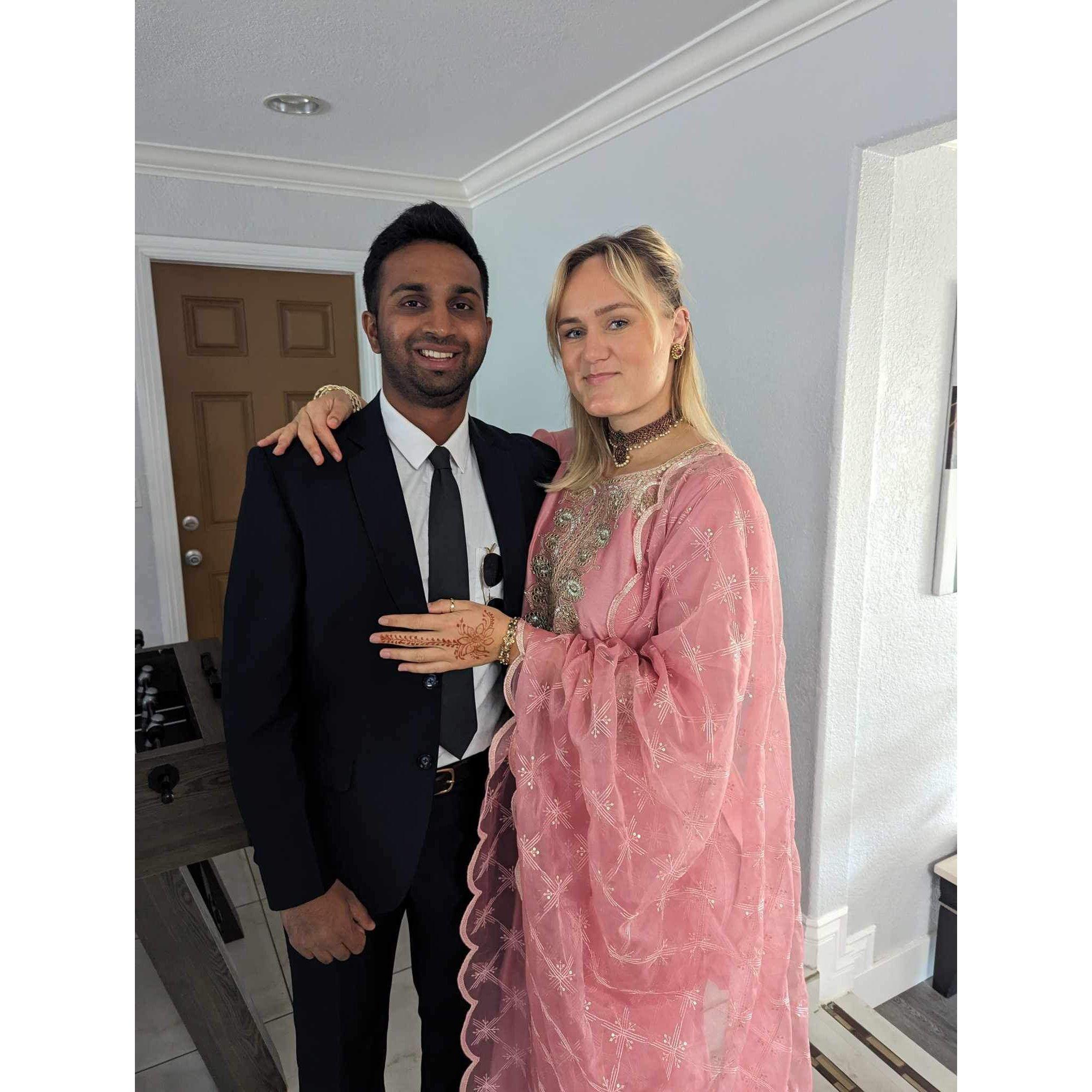 Getting ready for Param's and Emily's Sangeet event