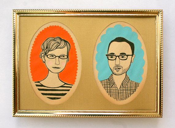 ETSY.COM : Vintage Style Couple Portrait