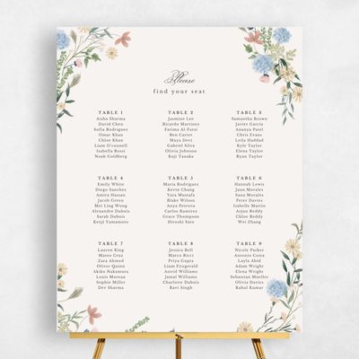 Light Oatmeal, Beige Wedding Sign - Laurelwood Seating Chart