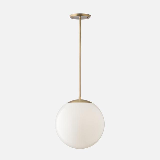 Luna Pendant Rod - Natural Brass with 12" Shade