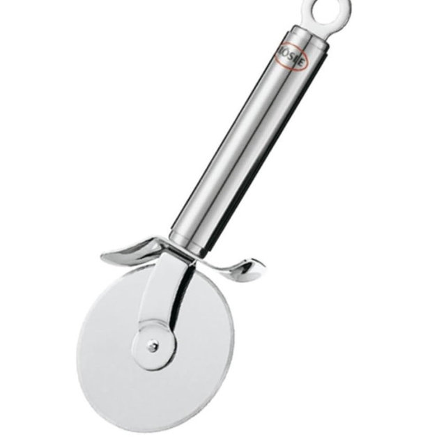 Rösle 12718 Stainless Steel Round-Handle Pizza Cutter Wheel with Thumb Leverage 7.9 in.