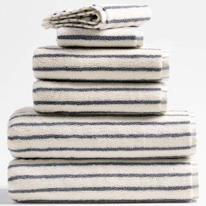Organic Turkish Cotton Ivory Bath Towels, Set of 6