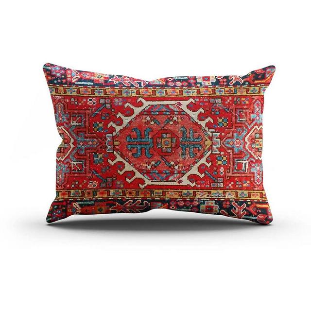 TQFZP Throw Pillow Cover Tribal Abstract Moroccan Orange Red Carpet Rug Art 12x24 Inches Pillowcase for Living Room Sofa Office Cafe Couch Decor Pillows Cases