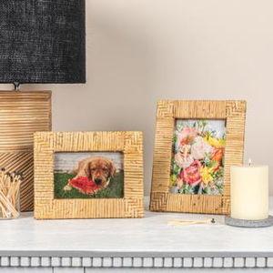 Storied Home Handwoven Rattan Picture Frame