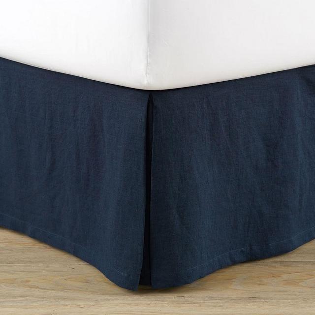 Midnight Belgian Flax Linen Bedskirt, Cal. King