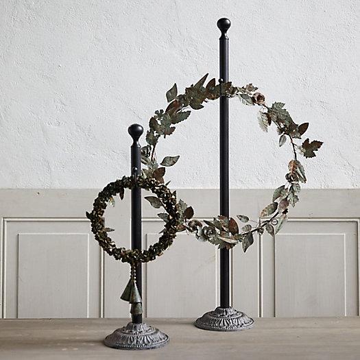 Antiqued Iron Standing Wreath Hanger