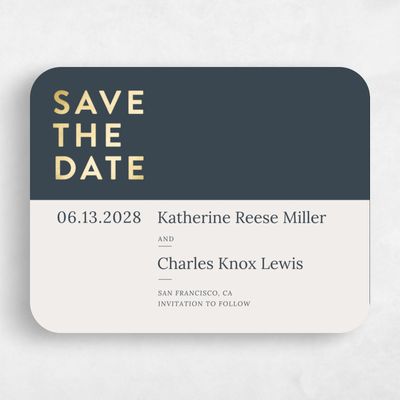 Blue Rounded Wedding Save the Date - Stevens Rise