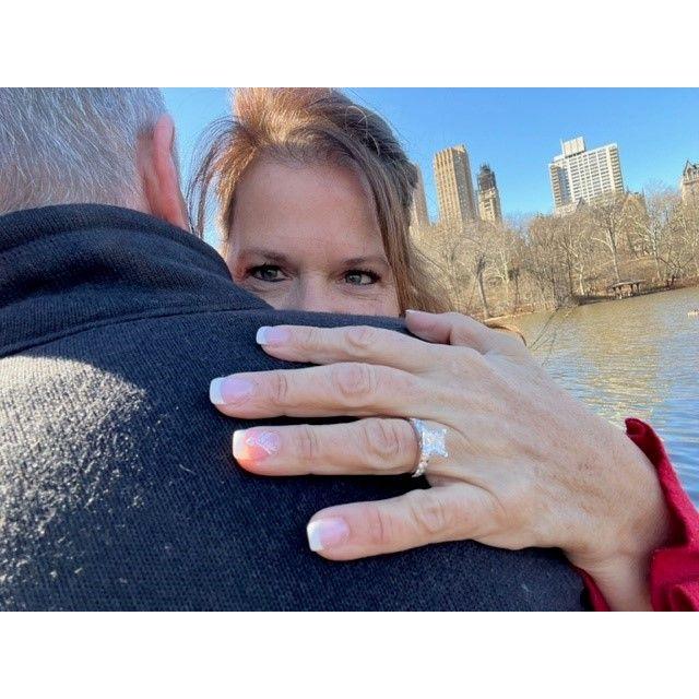 The first picture we took after the proposal in Central Park - Wagner Cove