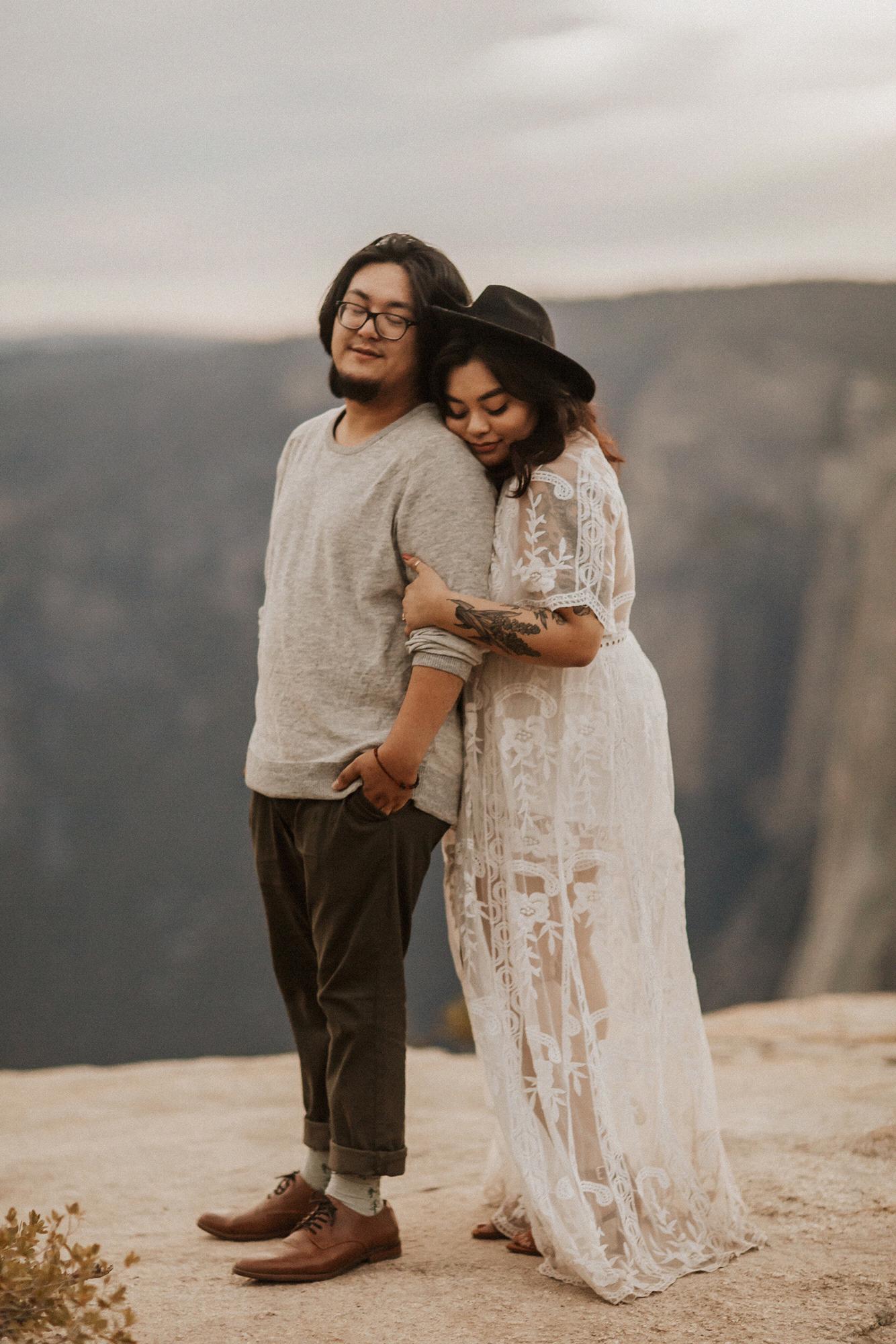 Looking cute but in reality we were holding on for dear life because we're both terrified of heights.

Location: Taft Point, Yosemite National Park, CA.

Alyssa Brooke Photography / @alyssabrookephoto