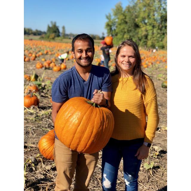 At the pumpkin patch on Sauvie Island