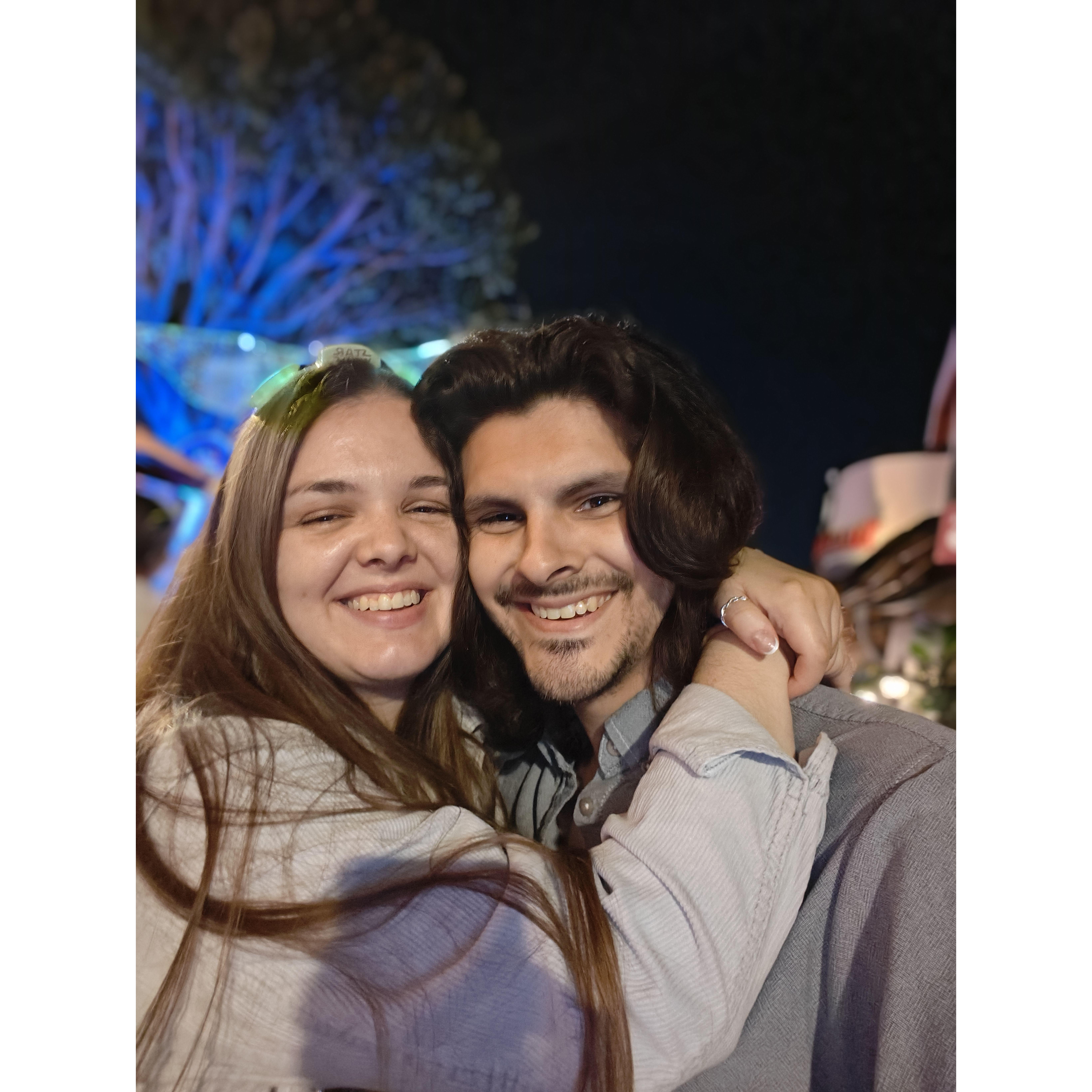 Here Malina and Nathaniel are in Downtown Disney the day after Malina's masters graduation in 2024.