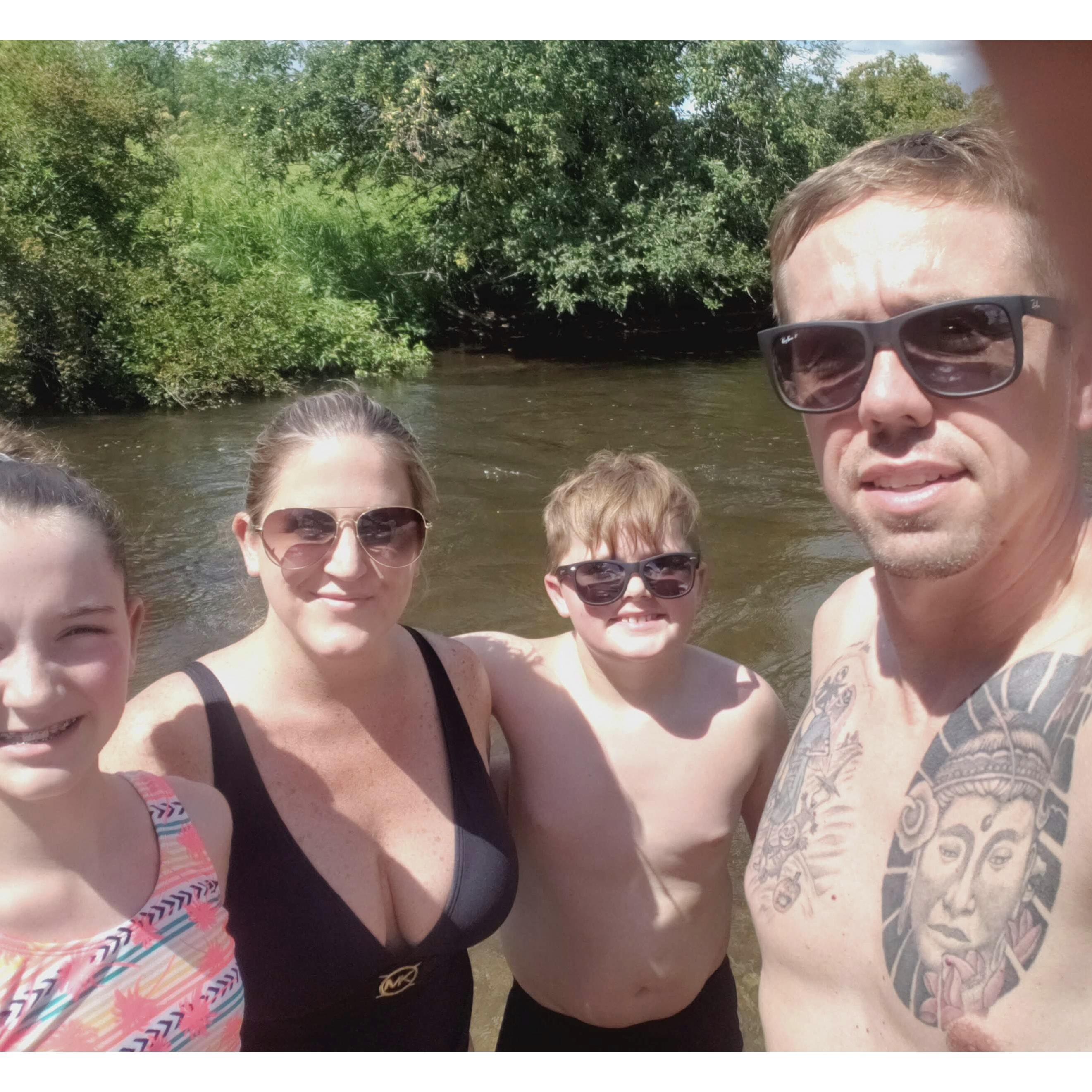 Before getting in the river, started with four tubes and a cooler tube, came out with one tube and a cooler tube. Hey, at least we have a funny story to tell!