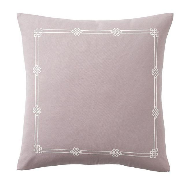 Emilia Embroidered Pillow Cover, 20", Lavender