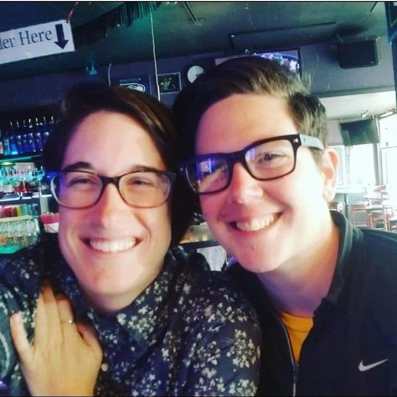 Before we became an "official" couple. Watching the Seattle Storm playoff game at The Mix in Tacoma.