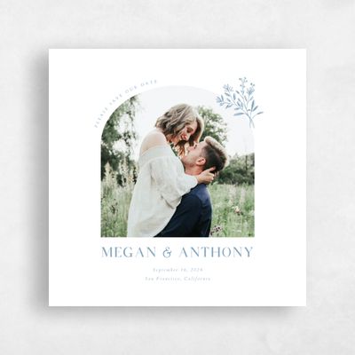 Dusty Blue Wedding Save the Date - Bellisi Square