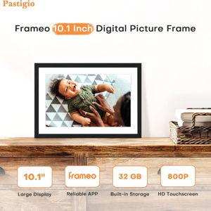 Pastigio 10.1 Inch Digital Picture Frame, Frameo Digital Photo Frame WiFi, Electric Slideshow 1280 * 800IPS Touch Screen, Auto-Rotate, Share Videos Pictures Slideshow, 32GB Memory, Gifts for Family