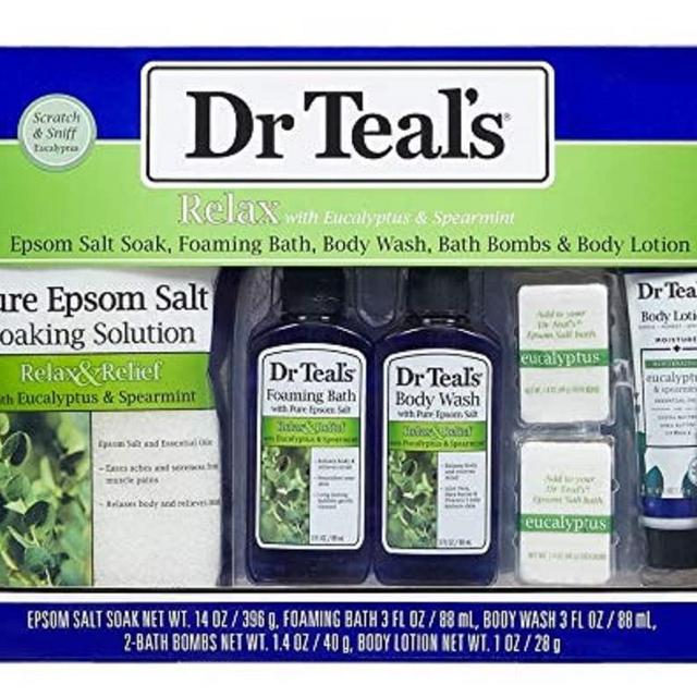 Dr Teal's Relax with Eucalyptus & Spearmint 5-Piece Bath Travel Gift Set
