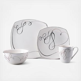 Love Story Square 4-Piece Place Setting, Service for 1