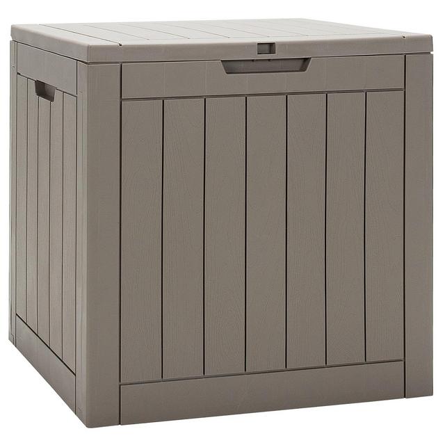 Costway 30 Gallon Deck Box Storage Container Seating Tools Organization Deliveries Brown