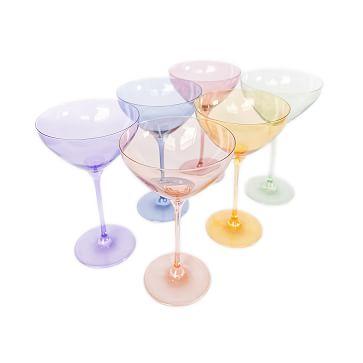 Estelle Colored Glass Martini Glass (Set of 6)