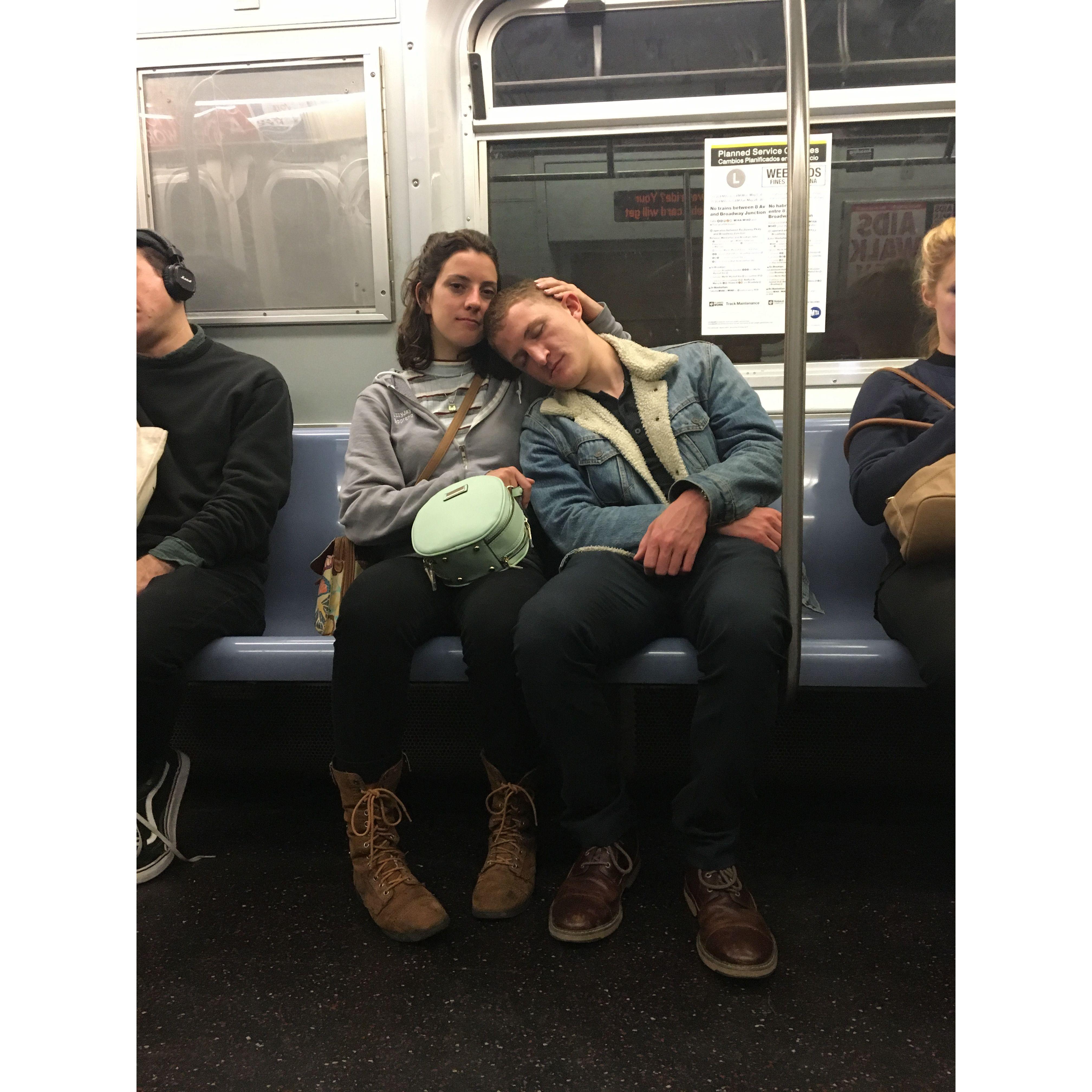 1 train headed up to our old apartment in Harlem :)