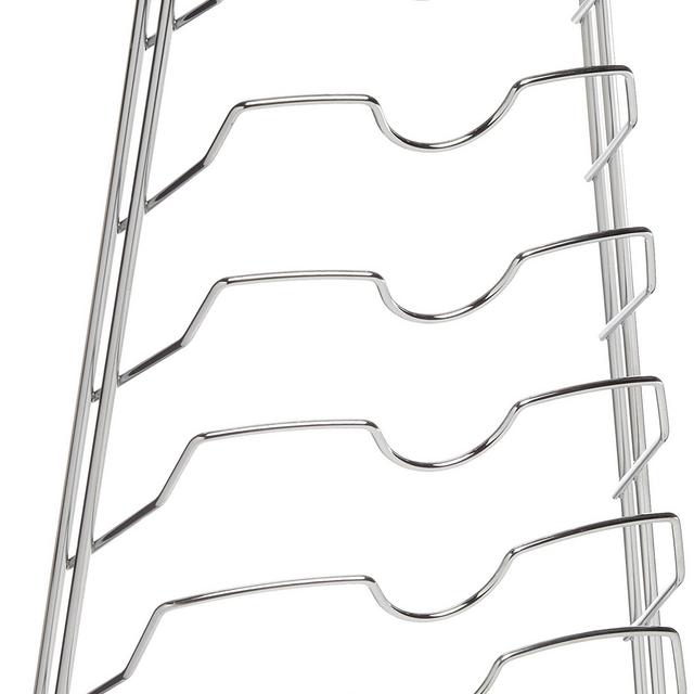 Organize It All Wall Cabinet Door Mounted Pot Lid Rack, Chrome Finish