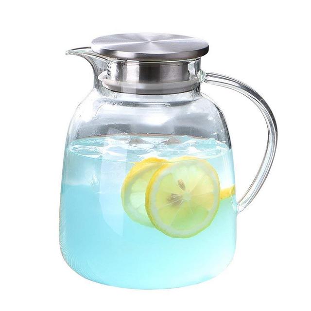 Shanghai Liesha Electronic Commerce Co., Ltd - WarmCrystal, Large Glass Cold Teakettle, Pitcher and Carafe for Tea, Coffee, Lemonade and Ice Teapot (64 oz)