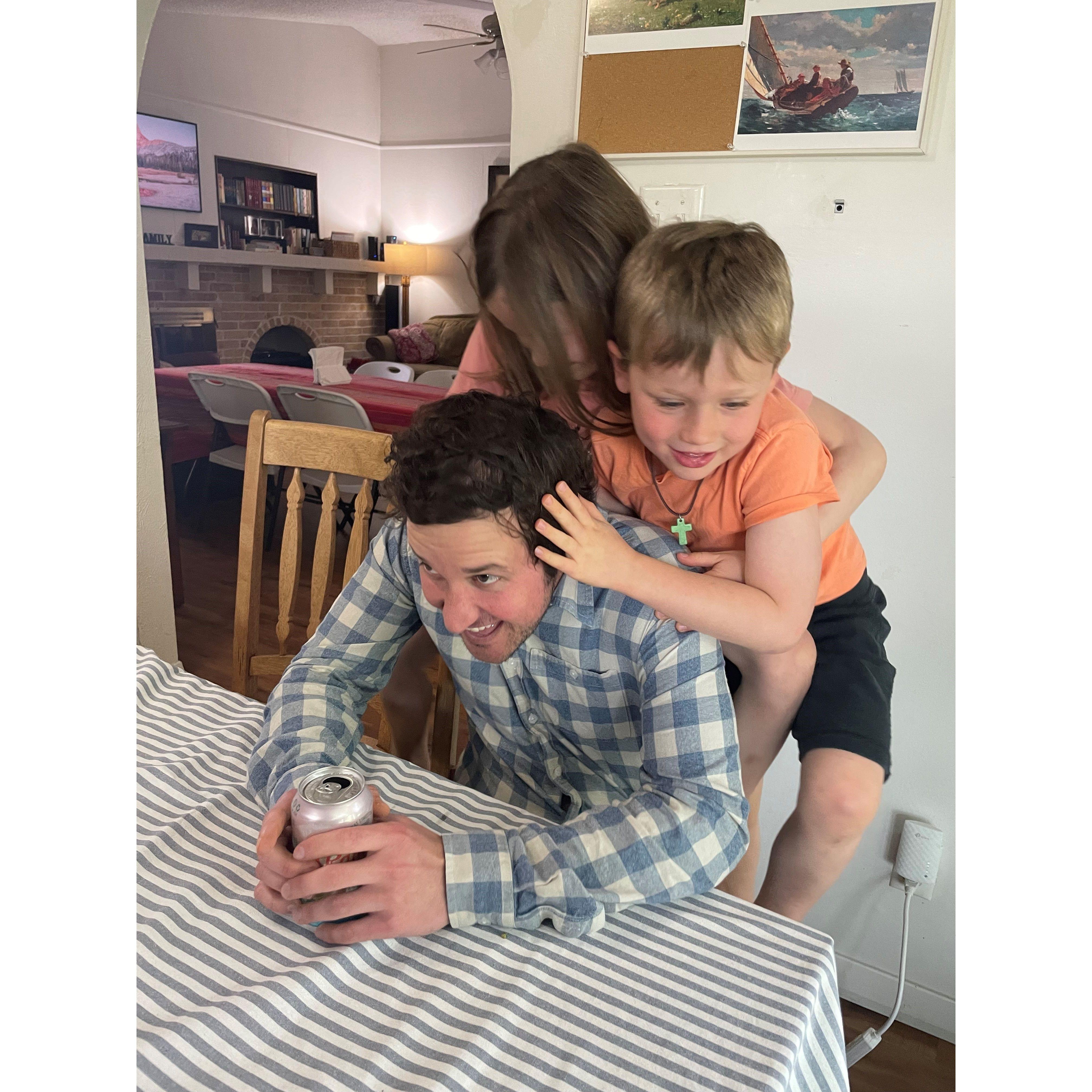 SM knew Caleb was a keeper when he could handle the niece and nephews.