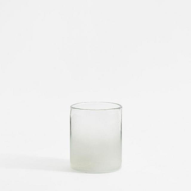 Montecito Glass Hurricane, 5"x6" - White Ombre