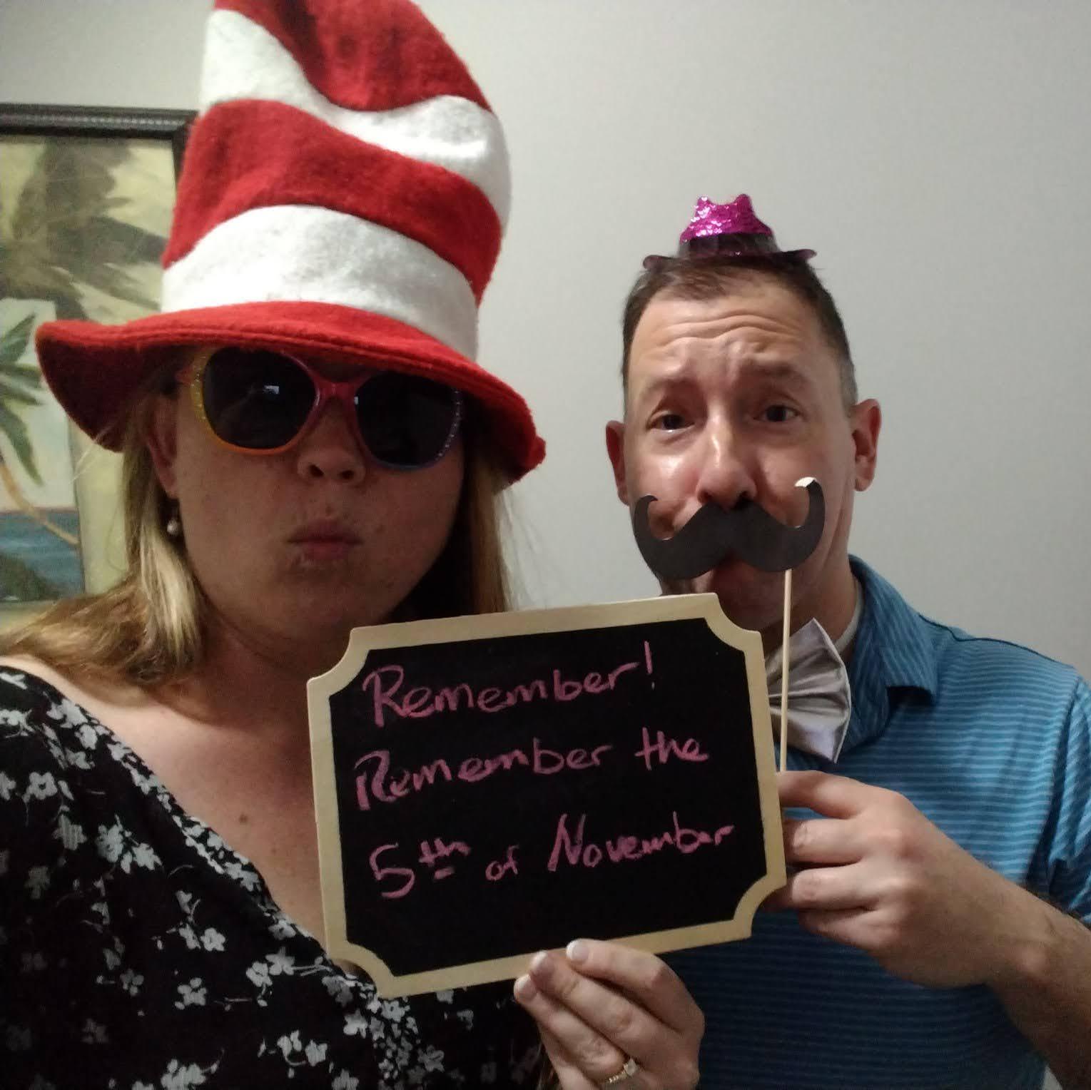 Photo booth at the Columbia Area Cursillo Engagement party. We had to get in on the action!