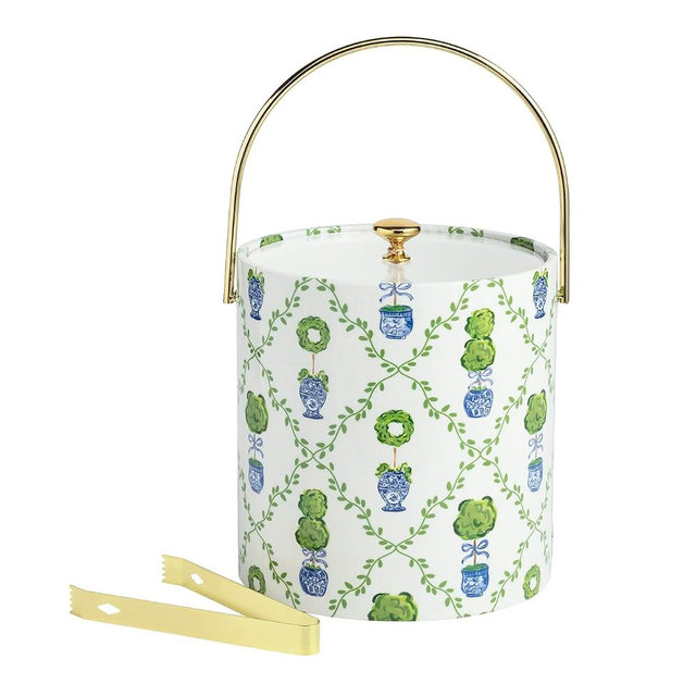 Mud Pie Boxwood Vinyl Ice Bucket