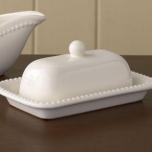 Emma Butter Dish, White