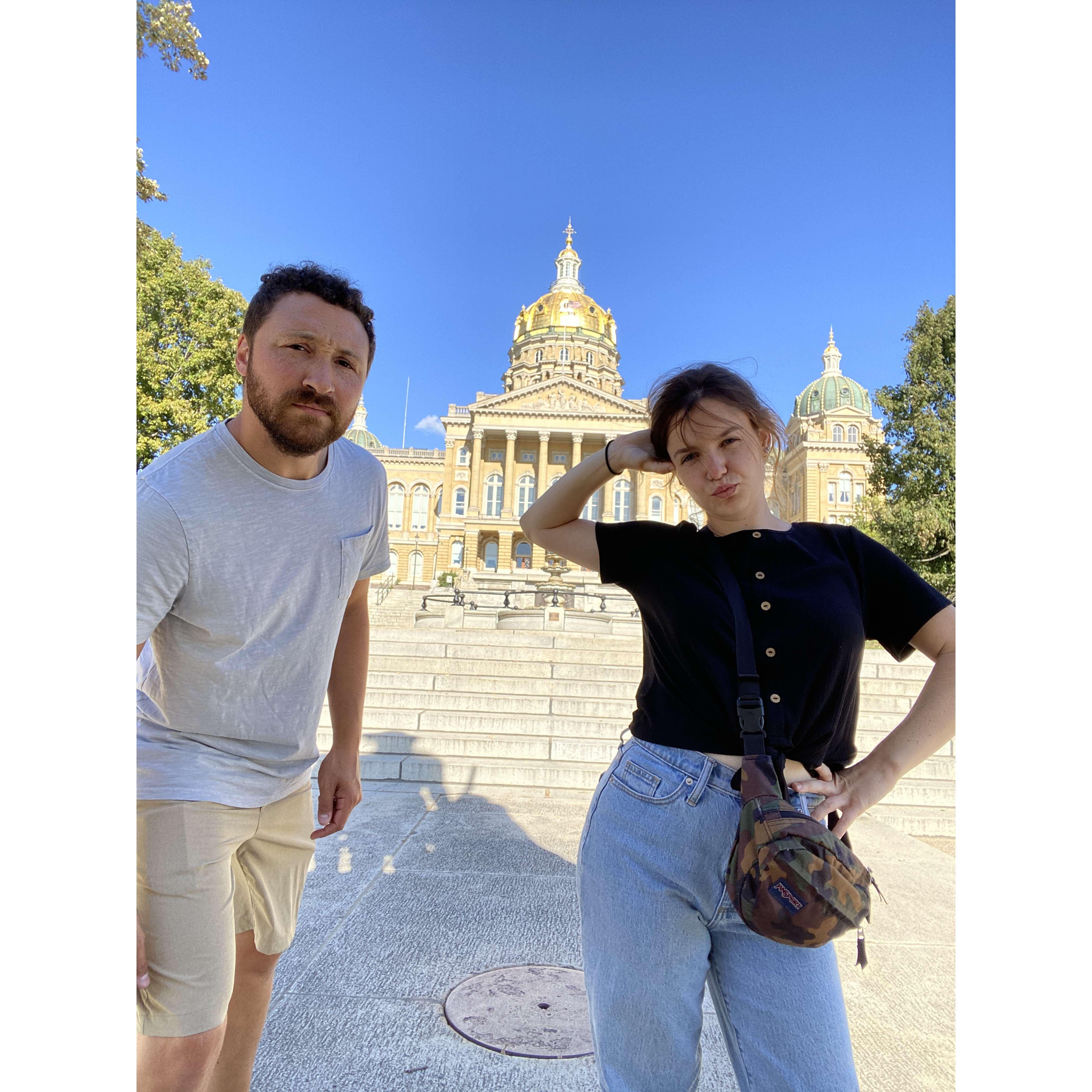 The Iowa state capitol 