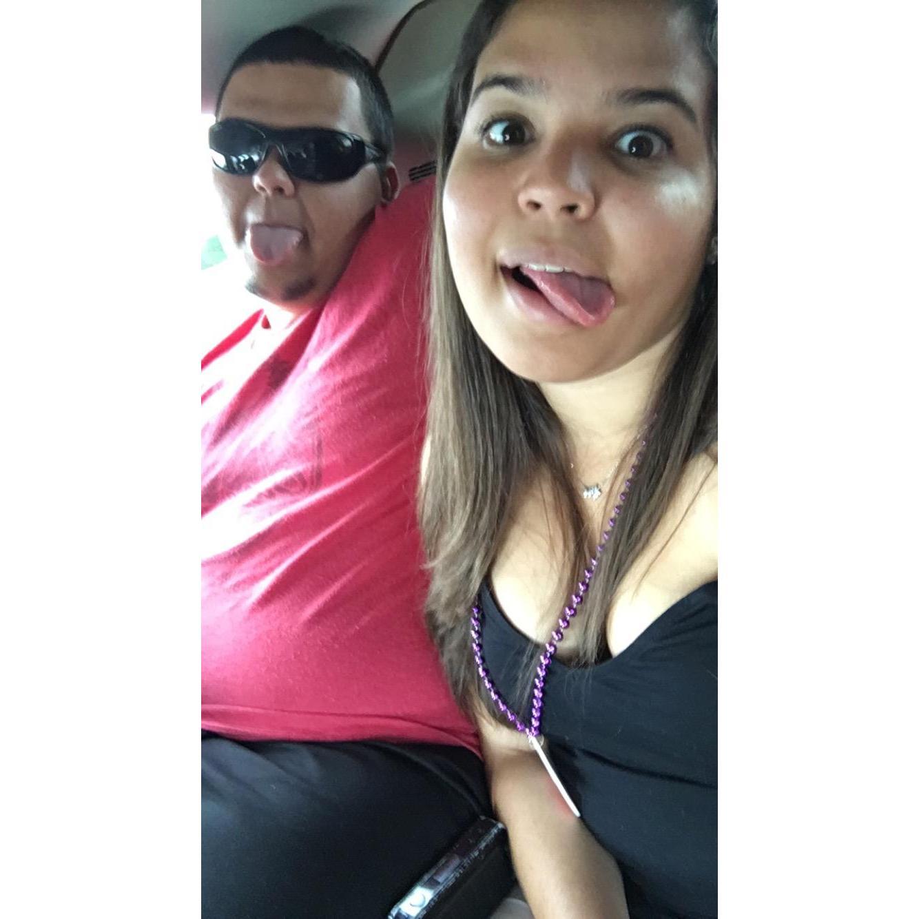 Anyone that knows us, knows this is who we are! Silly! This was us on our way to New Orleans 3 months before we got together!