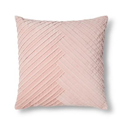 Blush Pleated Velvet Throw Pillow - Fieldcrest®