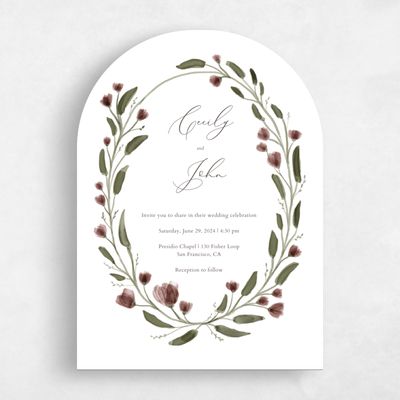 Purple Arch Wedding Invitation - Beale Wreath