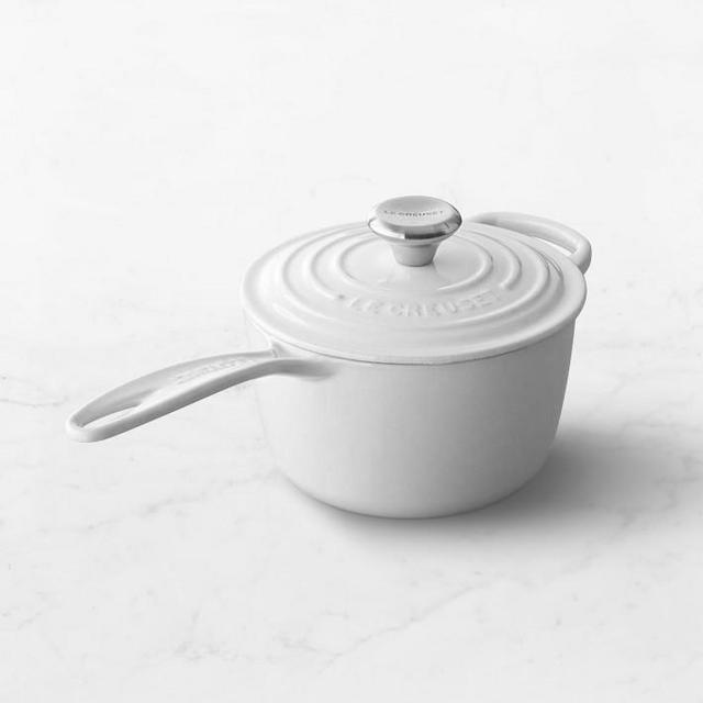 Le Creuset Signature Enameled Cast Iron Saucepan, 1 3/4-Qt., White