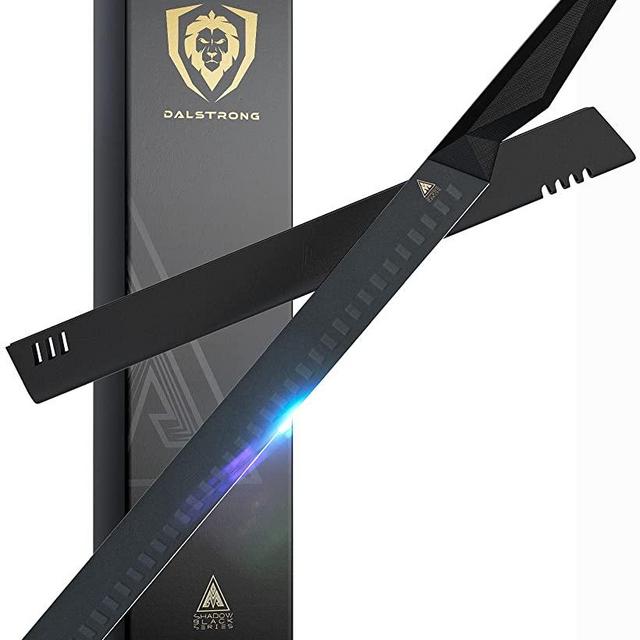 DALSTRONG Slicing & Carving Knife - 14" - Shadow Black Series - Black Titanium Nitride Coated - High Carbon - 7CR17MOV-X Vacuum Treated Steel- Sheath - NSF Certified