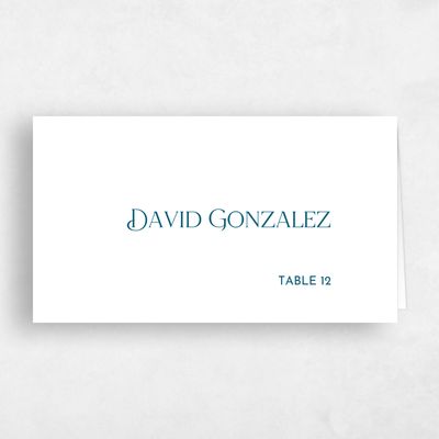 White Typography Wedding Place Card - Ginami