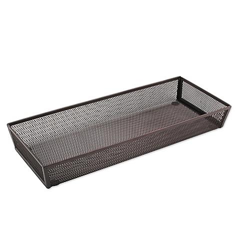 Mesh 6-Inch x 15-Inch Oblong Kitchen Drawer Organizer in Bronze