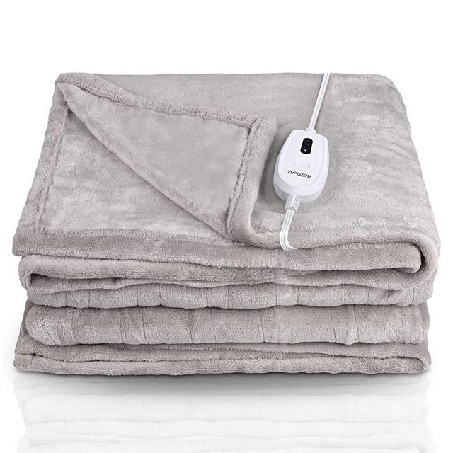 Apggiv Heated Blanket Electric Blanket 72" x 84" Full Over-Sized Ultra Soft Cozy Flannel 4 Heating Levels 10 Hours Auto Off Machine Washable