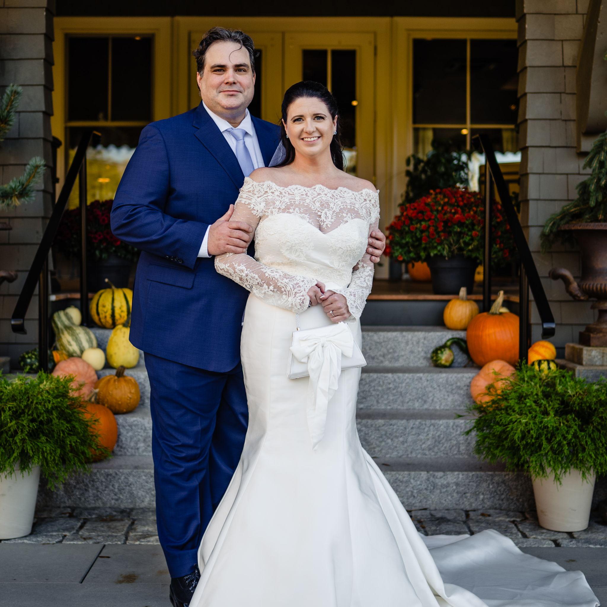Posing for a quick photo on the steps of the Asticou Hotel in Northeast Harbor, Maine.