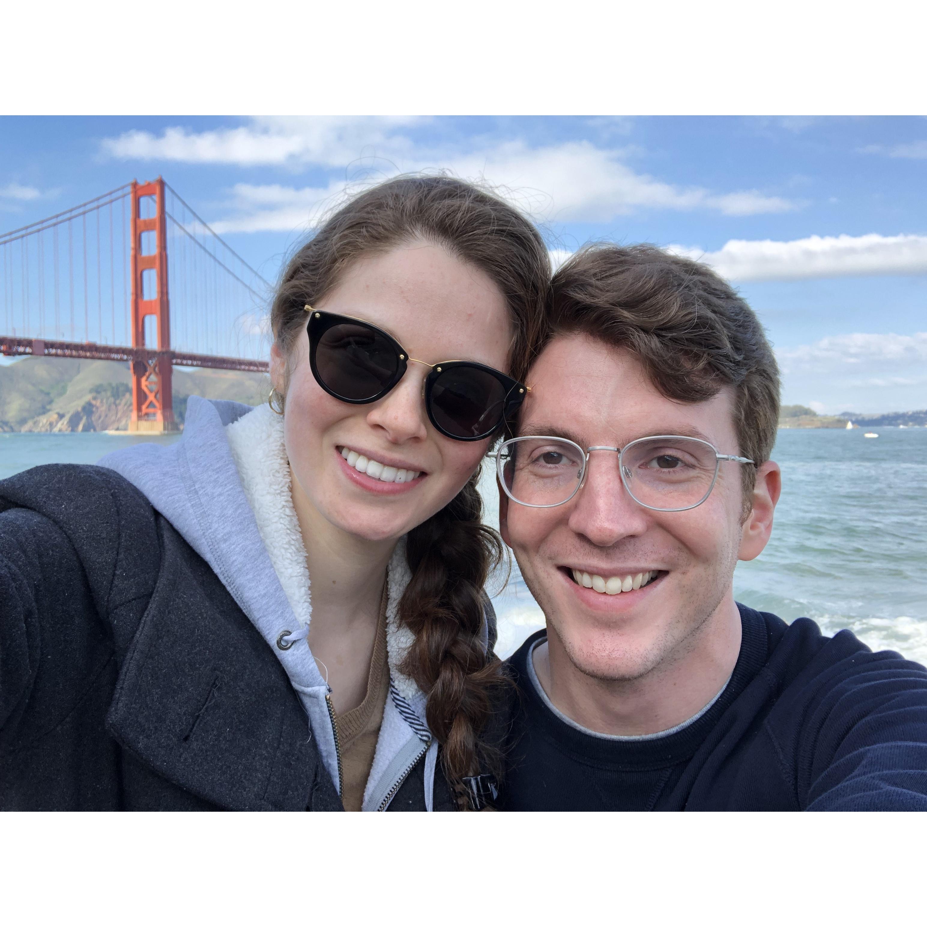 We moved to San Francisco in January 2019! We took this selfie on our first day in SF.