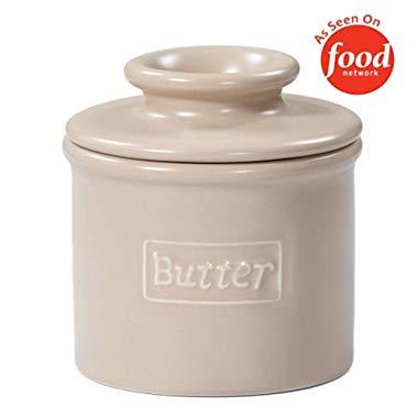 Butter Bell - The Original Butter Bell Crock by L. Tremain, French Ceramic Butter Dish, Café Matte Collection, Beige