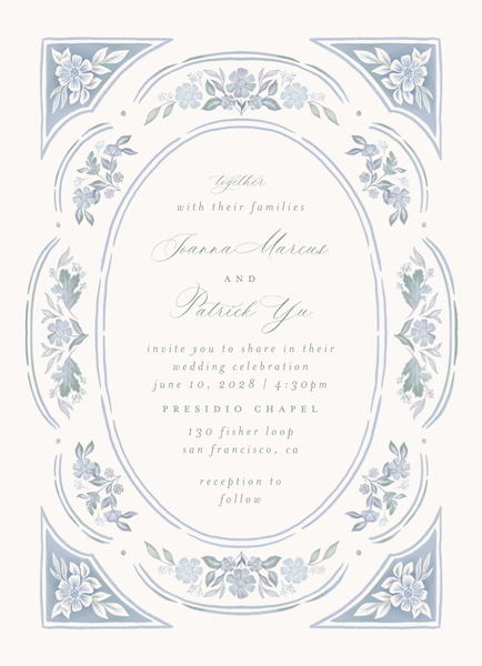 Reed Portrait | Sweet Blue | Zola Wedding Invitations