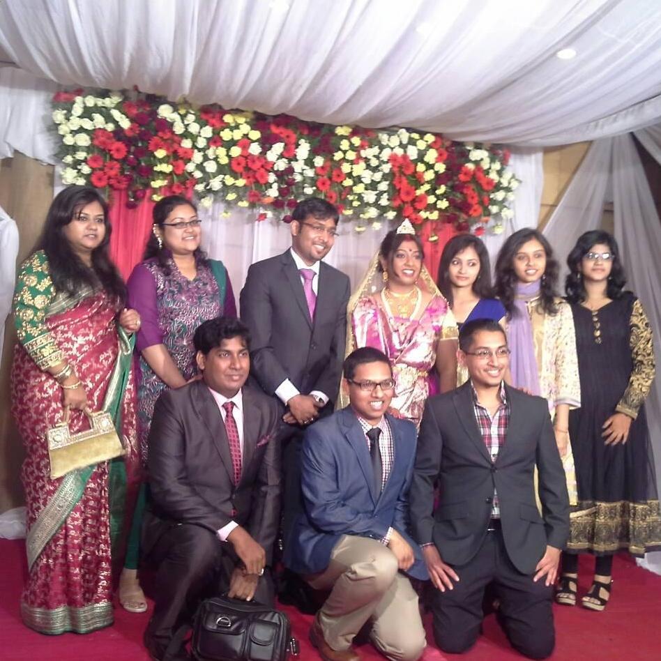 Most of the cousins at Munnai's wedding in India