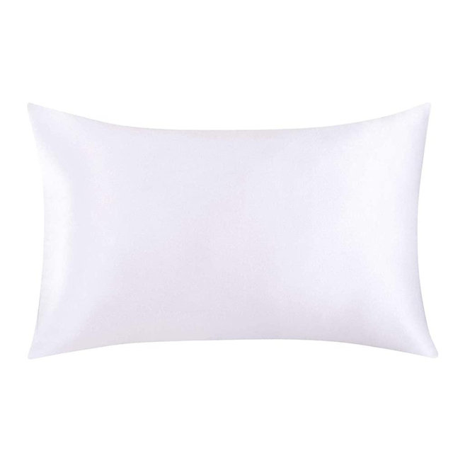SLPBABY 100% Natural Pure Silk Pillowcase for Hair and Skin, Both Side 19 Momme Silk, Luxury Smooth Satin Pillowcase Cover with Hidden Zipper (Standard, White)