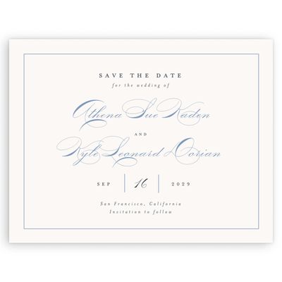 Denim Blue Wedding Digital Save the Date - Perseus Landscape