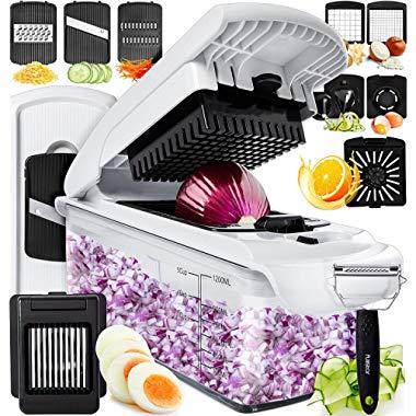 Fullstar Vegetable Chopper Dicer Mandoline Slicer - Food Chopper Vegetable Spiralizer Vegetable Slicer Peeler - Onion Chopper Salad Chopper Veggie Chopper Vegetable Cutter Food Slicer Egg Slicer